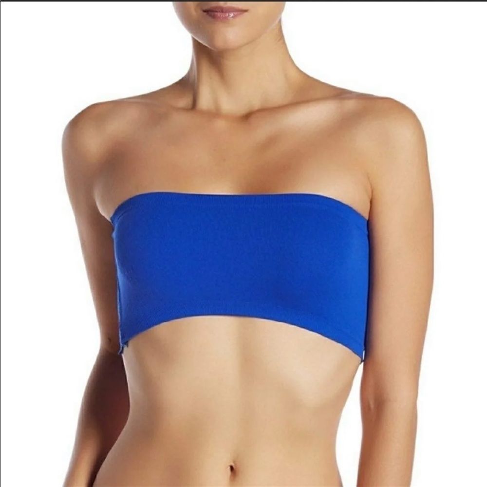 Free People Nina Bandeau Strapless Cobalt Blue